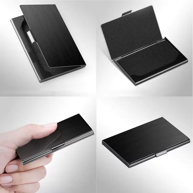 Metal Business Card Holder - Slim Pocket Business Card Case for Men & Women, Stainless Steel IC Cards Storage image 4