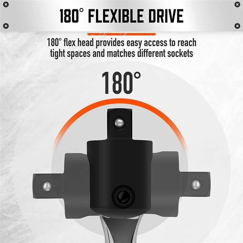 1/2 Breaker Bar 18-Inch Length Rotating Flex Head CR-V Steel Breaker Bar 1/2 Inch Drive