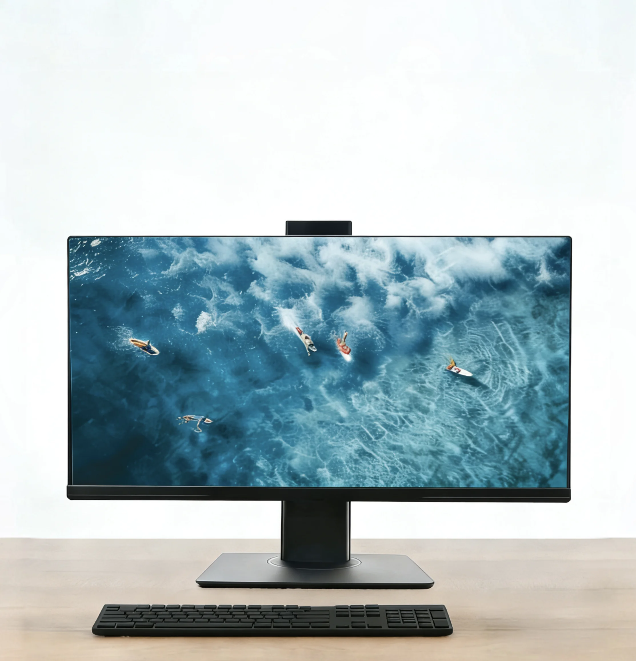 23.8-inch Full HD 75Hz Monitor with Camera Low Blue Light Eye-friendly Suitable for E-sports Live Streaming and Online Meetings
