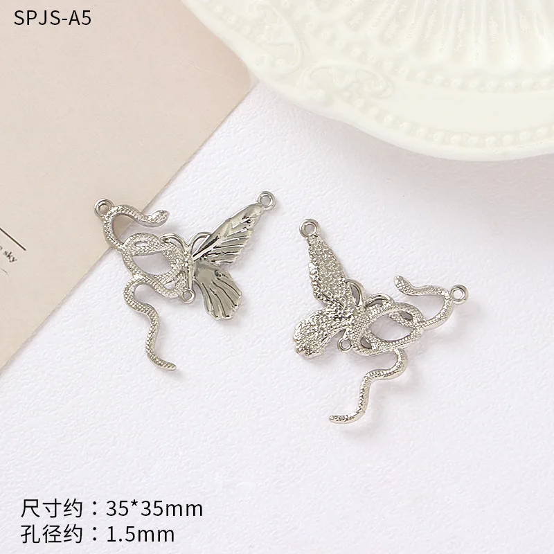 3Pcs Snake Wrap Butterfly Korean Version Wild Alloy DIY Jewelry Pendant Fashion Bracelet Necklace Jewelry Accessories