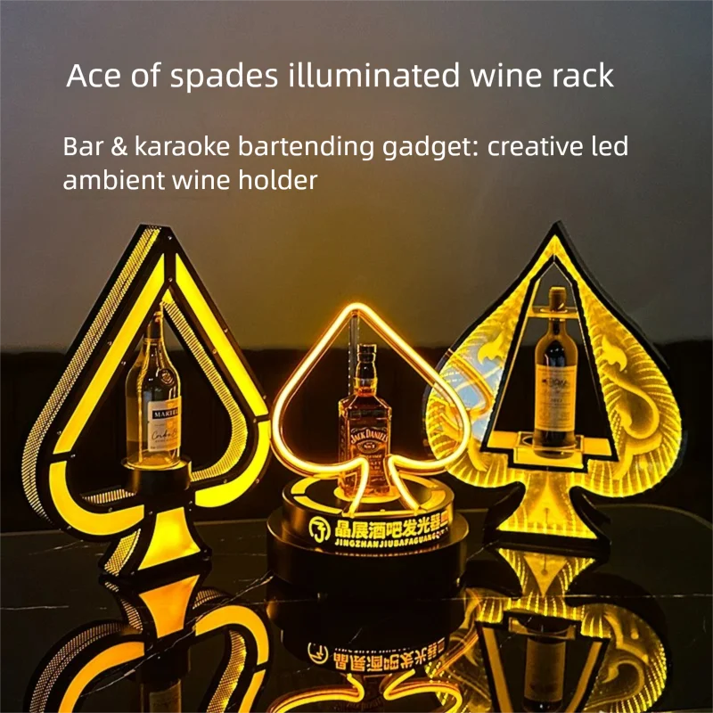 

Bar nightclub Ace of Spades glowing wine seat display rack, KTV serving props, champagne table display, acrylic champagne rack
