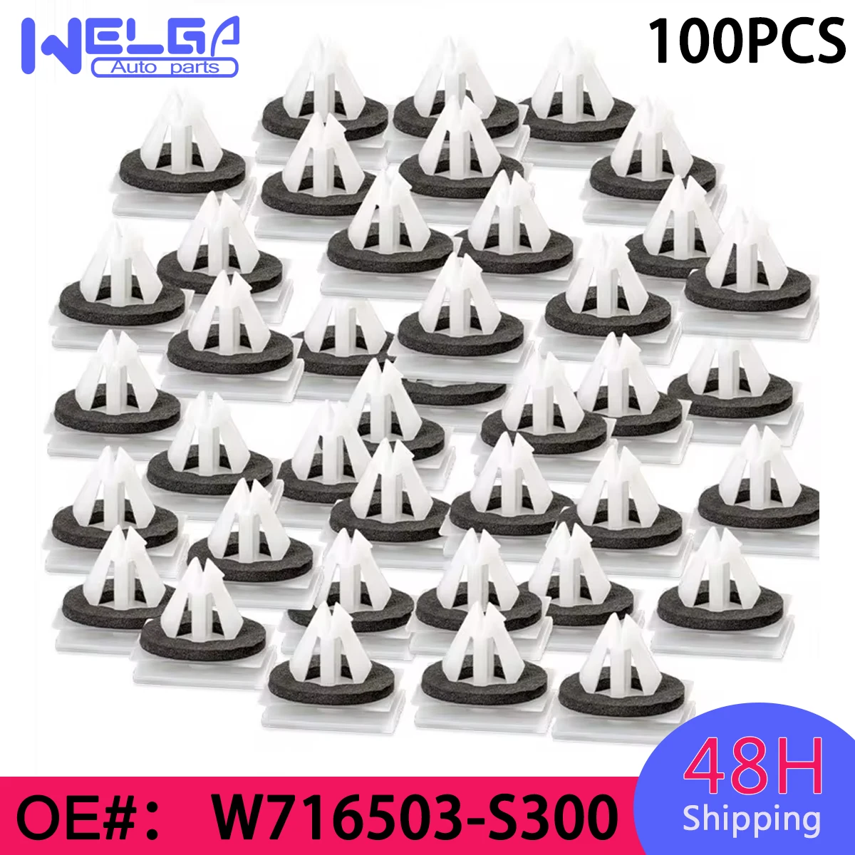 100Pcs OEM W716503-S300 22033A Rocker Panel & Deck Lid Moulding Clips Retainer For Ford Fusion MKZ 2013- Repair Part