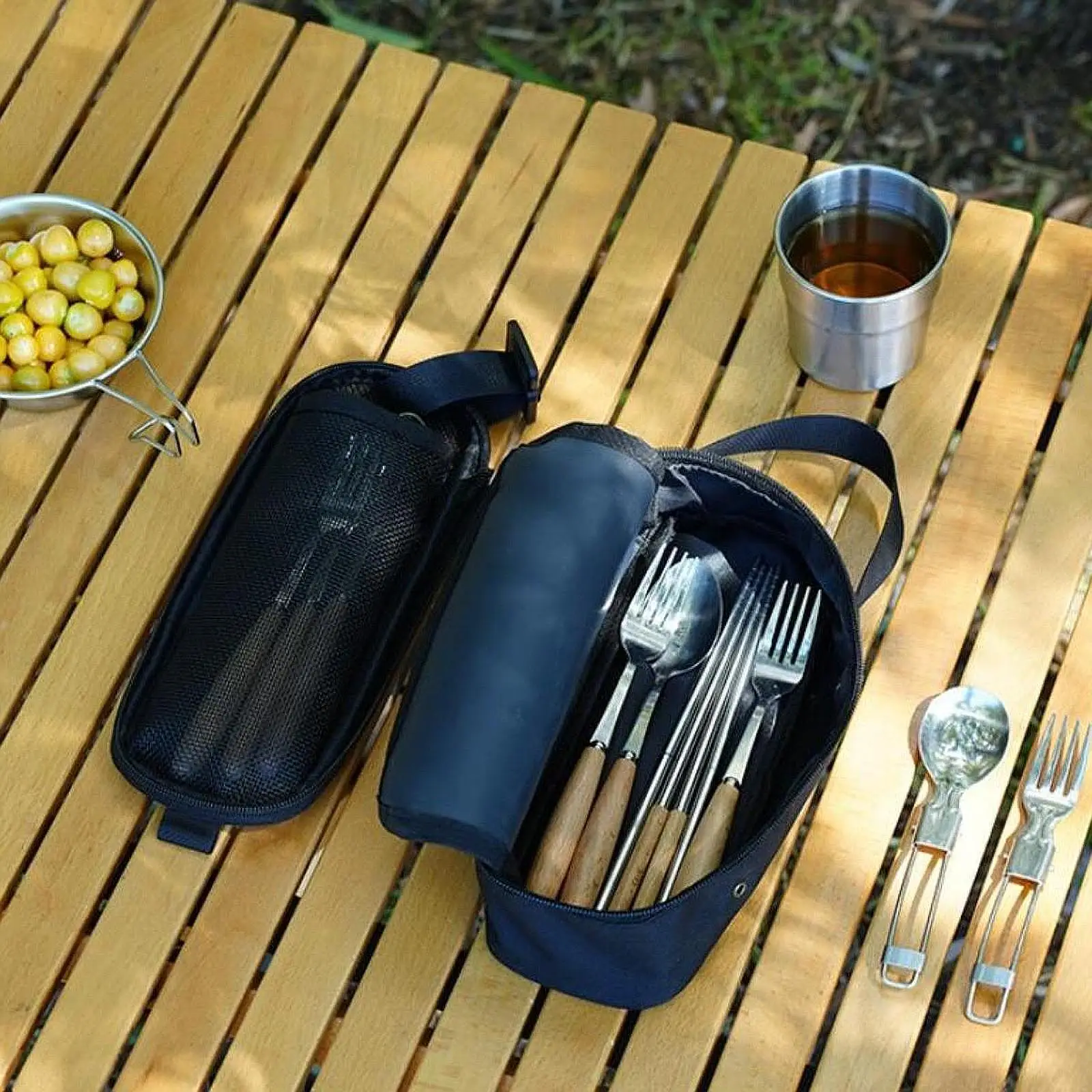 Sac de rangement pour ustensiles de cuisine, sac de rangement pour ustensiles de cuisine, camping, barbecue, randonnée