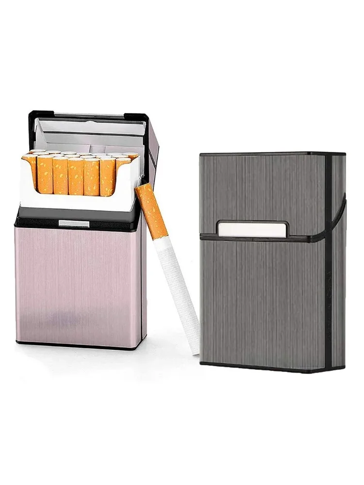 Przenośne, smukłe aluminiowe etui na papierosy Regular King Size, plastikowe pudełko na cygaro, pojemnik na tytoń, akcesoria do palenia. — zdjęcie 2