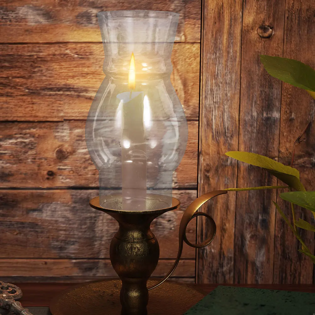 

2 Pcs Vintage Lampshade Hurricane Chimney LED Replacement Shades for Glass Oil Lantern Parts