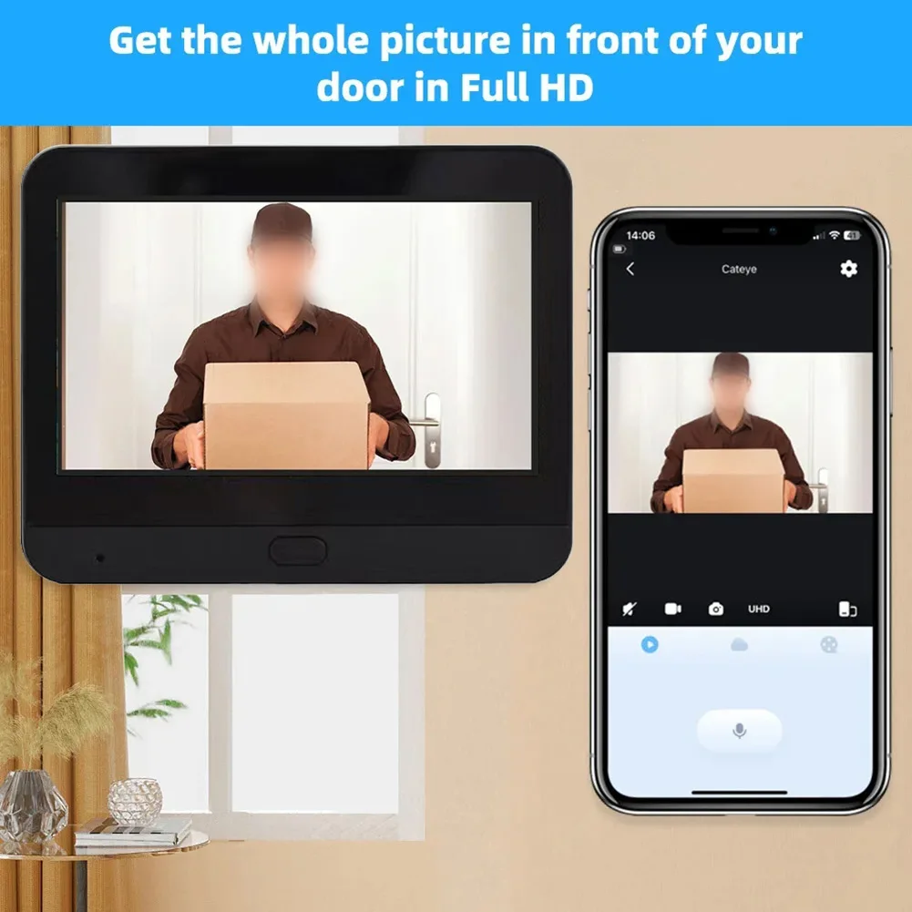 Apartment Door Viewer 2.4G Video Doorbell Front Door Apartment Entry Wireless Video Door Camera Video Doorbell