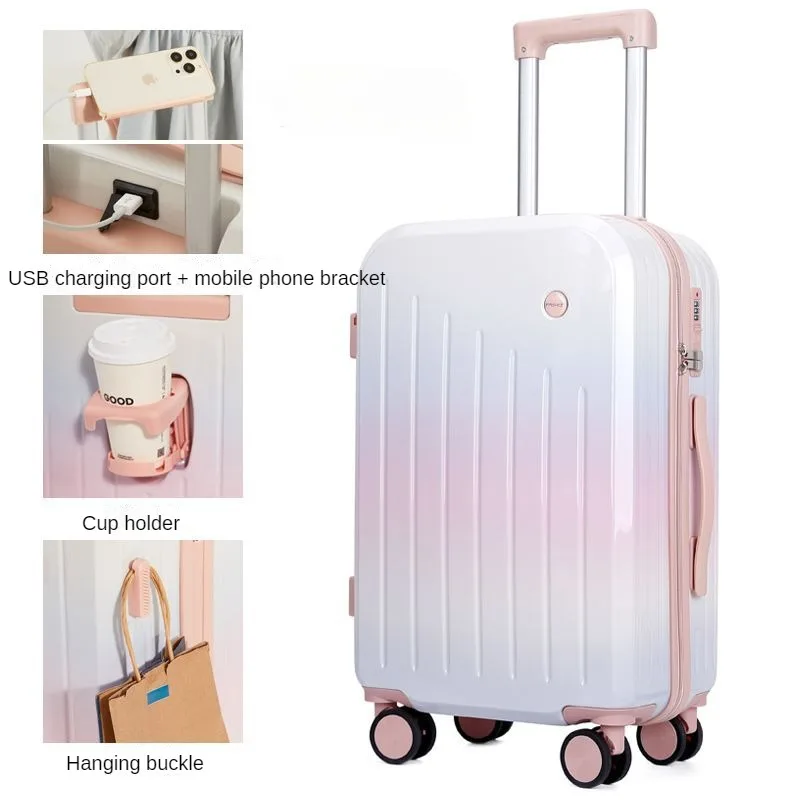 Valigia da viaggio valigia da viaggio valigia Trolley multifunzionale baule di grande capacità Carry-on Box ruota universale con portabicchieri