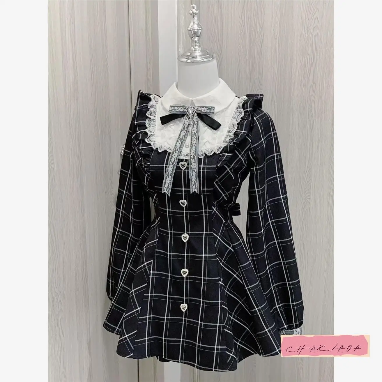

Y2k Japanese Sweet Fresh Goth College Style Dress Water Sweet and Cute Diamond Bow Ruffle Edge Lace Splicing Waist Mini Skirt