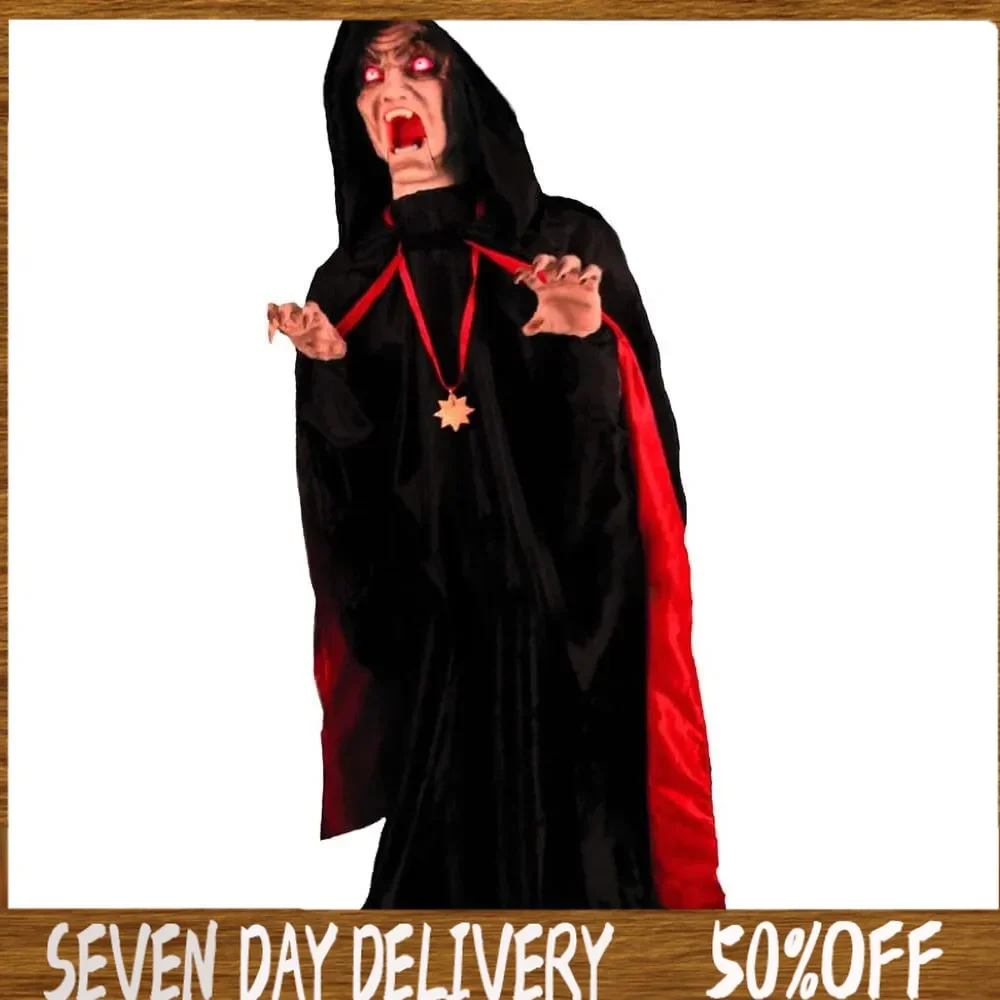 

Halloween Motion-Activated Lurching Vampire By Animatronic for Indoor or Covered Outdoor Creepy Halloween Decorations, Plug-in