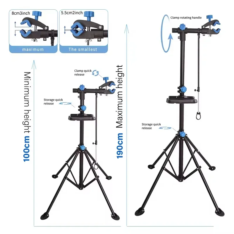 Foldable Bicycle Repair Stand Professional Bike Rack Holder Storage High Carbon Steel Bike Work Stand Bicycle Repair Tools