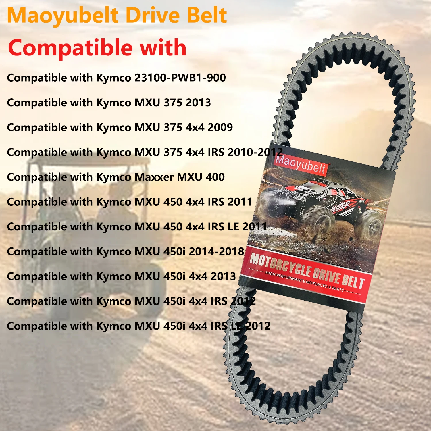 Drive Belt Compatible with Kymco MXU 375 450 450i Maxxer UXV 450i Textron Alterra Prowler 500 23100-PWB1-900