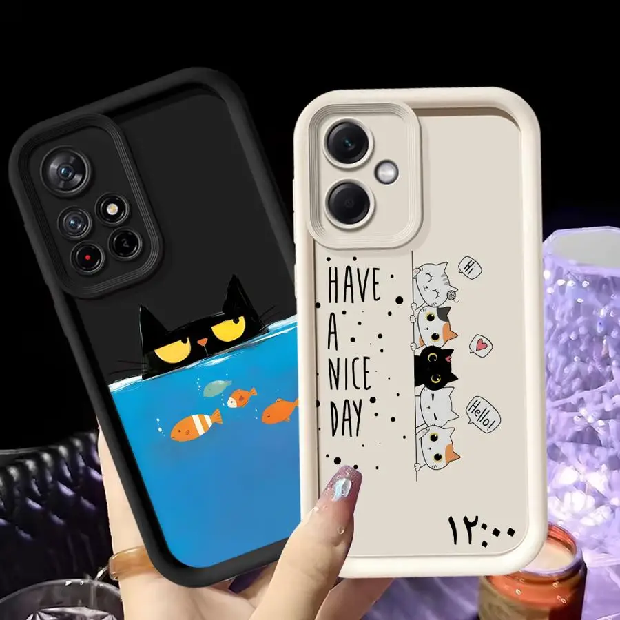 حافظة لهاتف Xiaomi Redmi Note 14 Pro Plus 12S 13 11S 13Pro 12 10S 11 11Pro Cartoon Cat #5