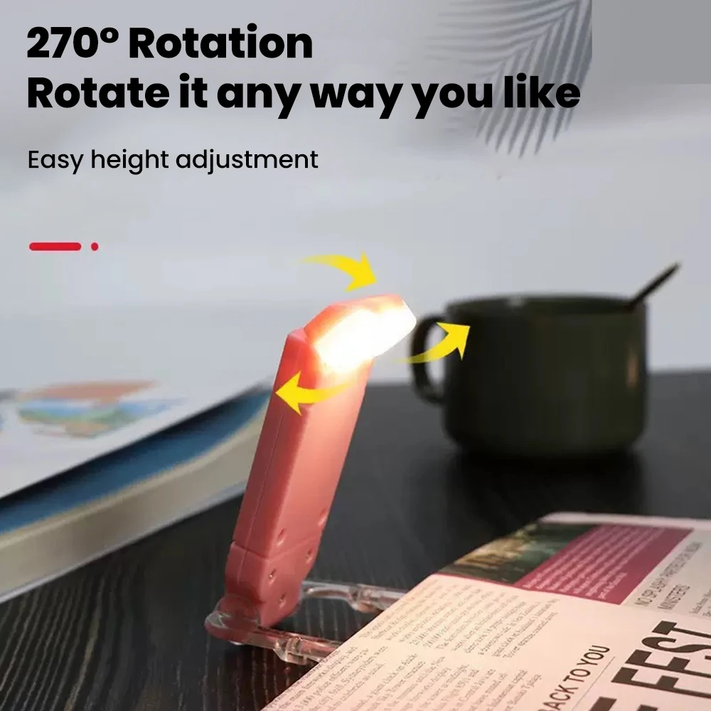 USB Mini Eye Care Foldable Book Clamp Reading Light Portable Desktop Study Lamp with Adjustable Clip