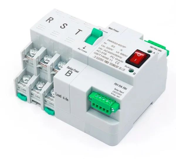 Uninterruptible power PC excitation drive 3p 63A automatic transfer switch for computer ongrid solar panel