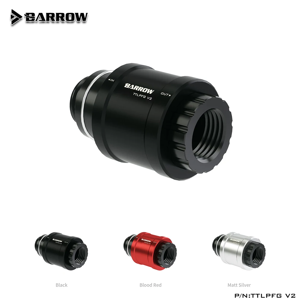 Barrow Water Valve Switch Plug TTLPFG V2 Male To Femal G1/4 Flat Hand Push Type Metal Valve PC Gaming Liquid Cooling System