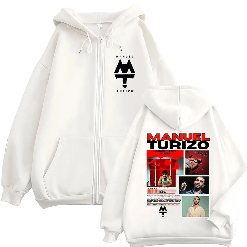 مغني الراب مانويل توريزو 201 جولة 2025 الجرافيك سستة هوديس الرجال النساء الملابس زمم البلوز عادية ريترو البلوز سترة معطف