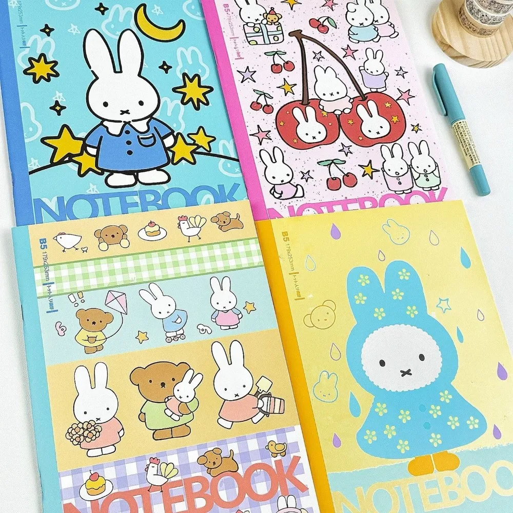 

Kawaii Miffy Cute Notebook Ins Style Graffiti Notebook B5 Simple Handheld Ledger Horizontal Notes Message Book Gift Toy for Girl
