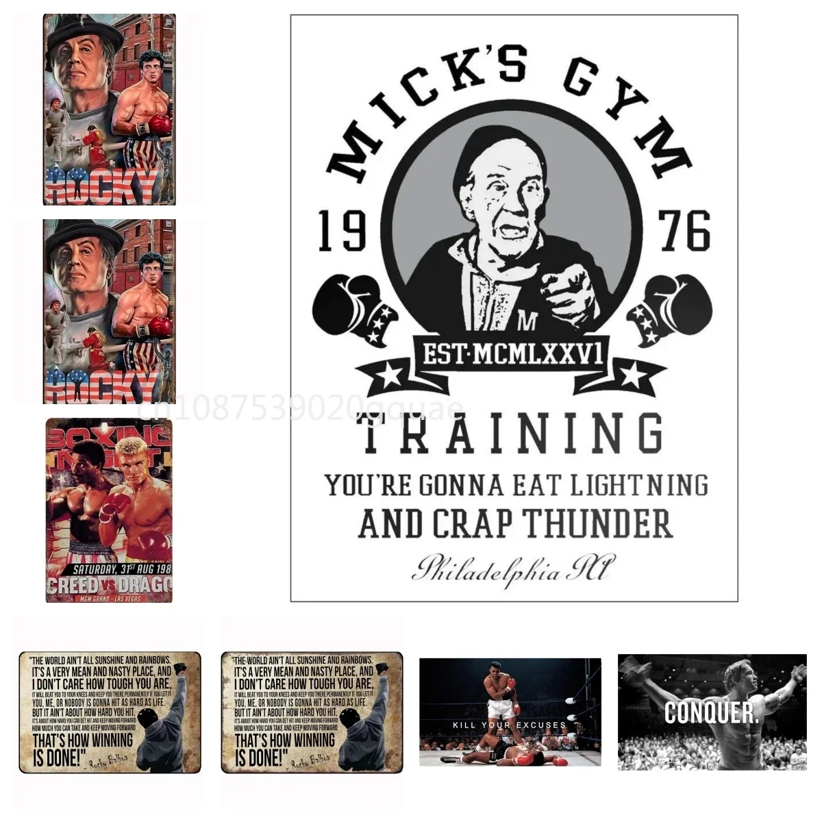 Gym Boxing Fight Movie Retro Metal Tin Sign Plaque Poster Wall Decor Art Shabby Chic Gift 12x8inch 20x30cm 16x12inch 40x30cm