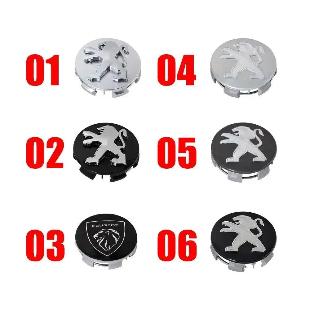 60mm Car Wheel Center Hub Cap Badge Cover For Peugeot 206 207 208 306 307 308 406 407 408 508 106 107 108 2008 3008 4008 5008