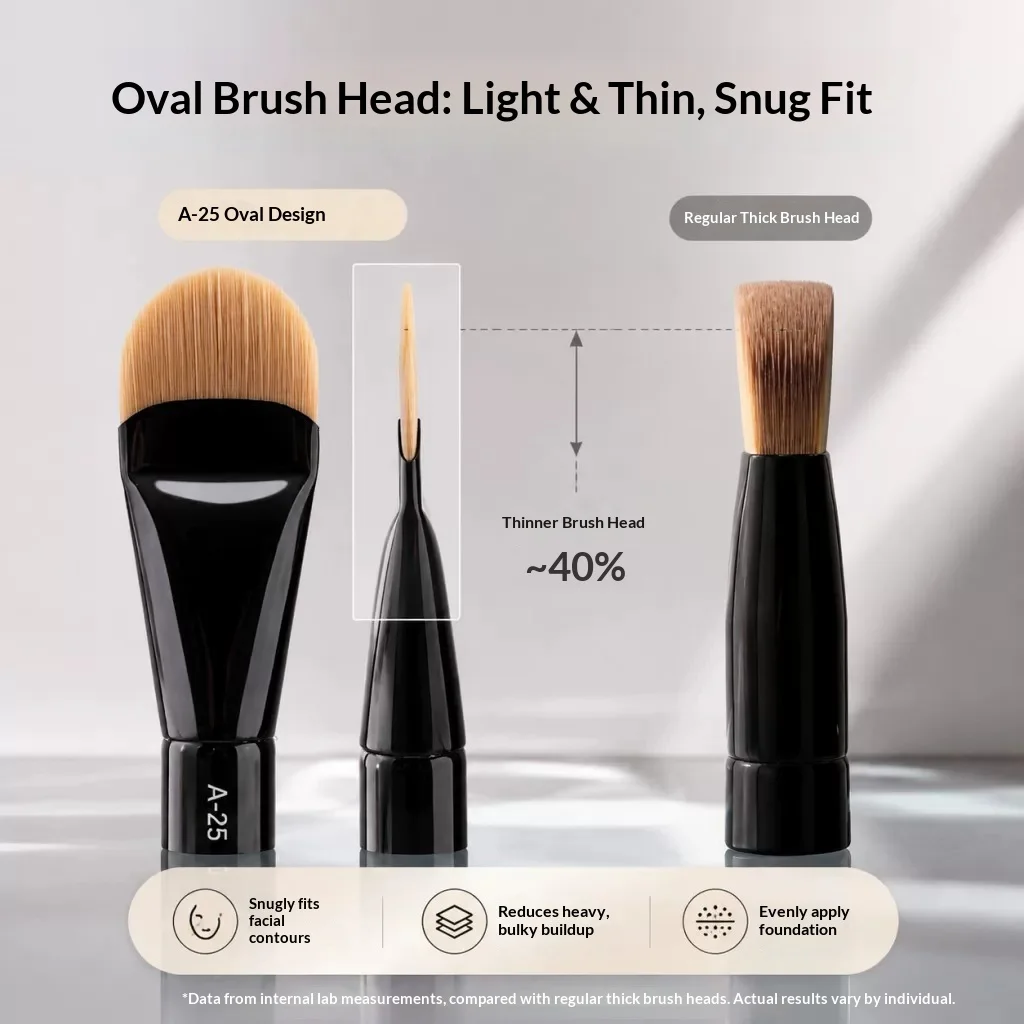 New Tongue-shaped Foundation Brush For Base Makeup, Magic No-trace Foundation, Flat-head Soft-bristled Mask Makeup Brush