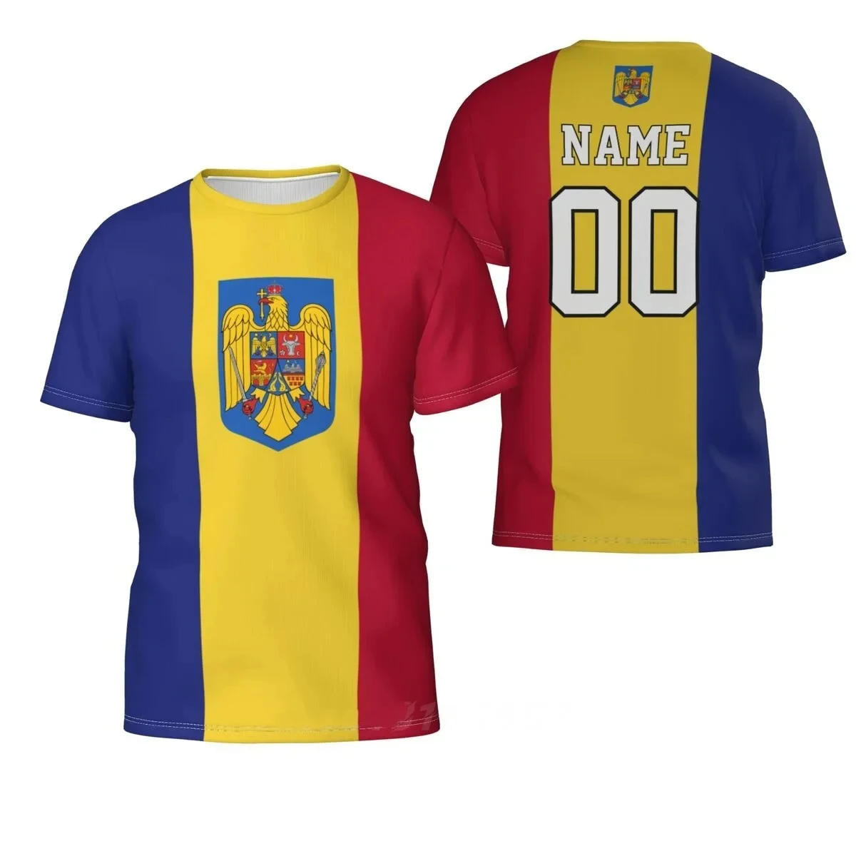 Romanian Flag Graphic t shirts For Men 3D Printed Romania Football Jersey Short Sleeve O-Neck T-shirt Summer Unisex Top Clothing