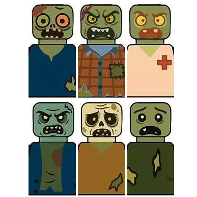 MOC City Zombies Figuren Bausteine Halloween Soldaten Doktor Biochemischer Anzug Giftige Schadstoffe Schild Bausteine Spielzeug Kinder Geschenk