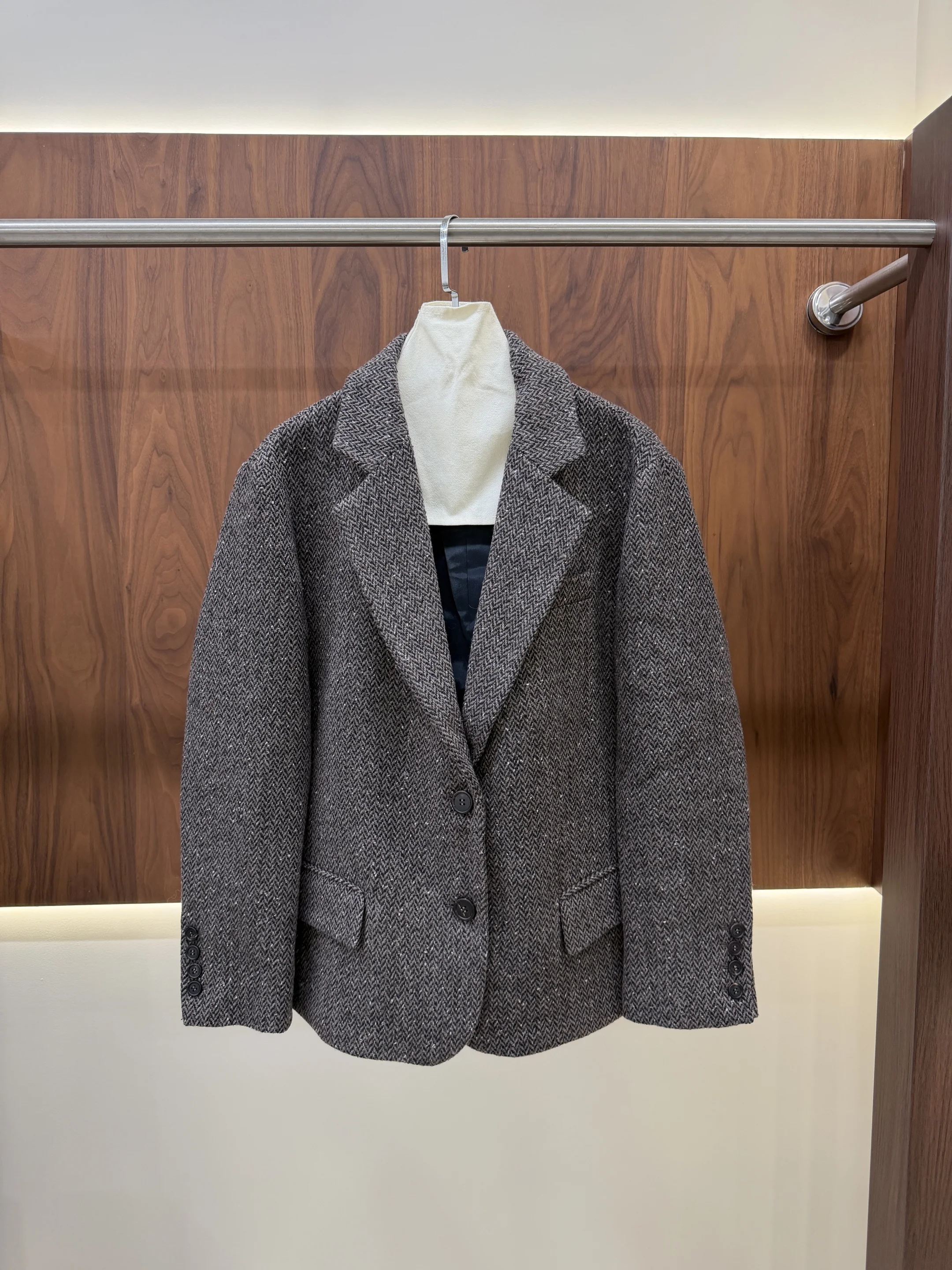2026Autumn/Winter Women's Wool-Blend Cropped Blazer
