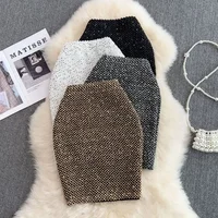 Faldas elegantes de lentejuelas para mujer, falda Formal de oficina Premium, elegante, oferta de lujo en V, estilo coreano Original