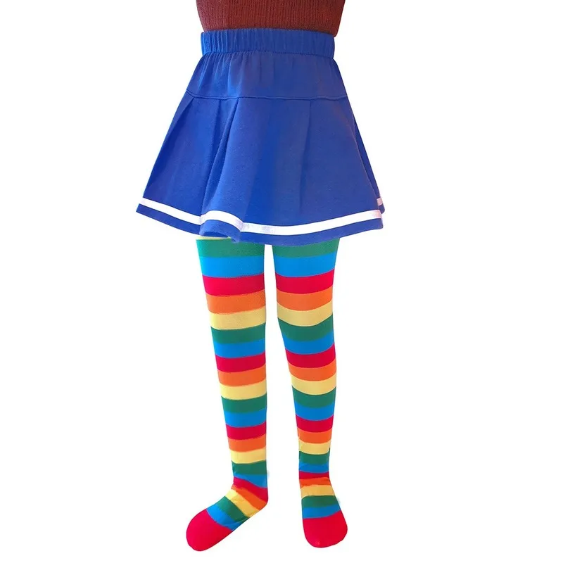 Baby Striped Tights Kids Girls Colorful Pantyhose for 6-8T Boys Halloween Costumes Children\'s Party Gift Kids Baby Stockings