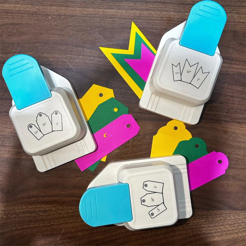 لون عشوائي شنق علامة المرجعية لكمة DIY النقش اللكمات سكرابوكينغ آلة قطع الورق ثقب لكمة مستدير القاطع #2