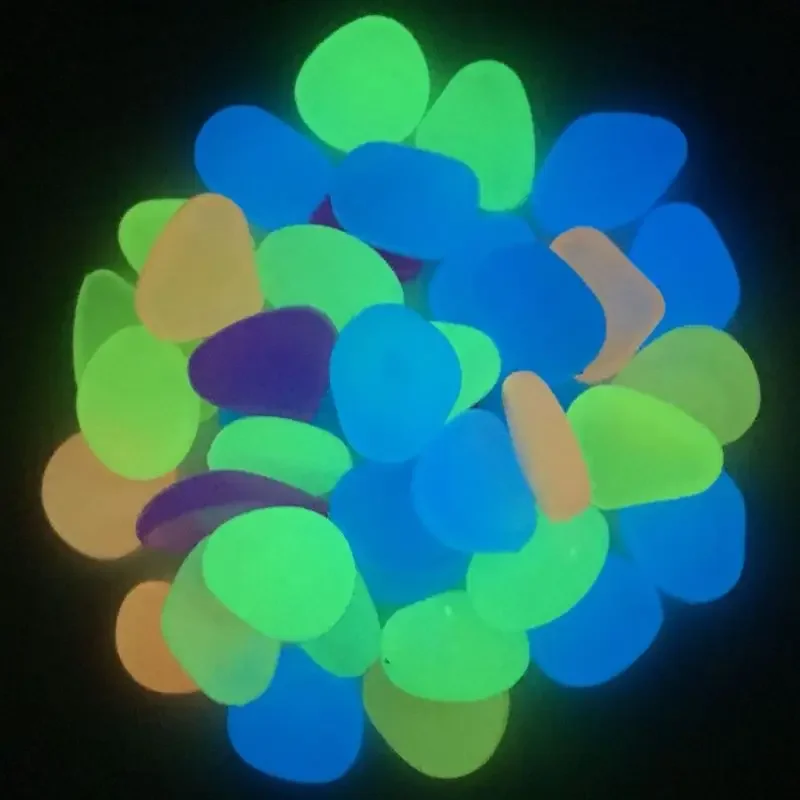 2026 100Pcs/Set Glowing Stones Luminous Pebbles Garden Decor For Walkways Path Patio Lawn Yard Ornament Glow In The Dark