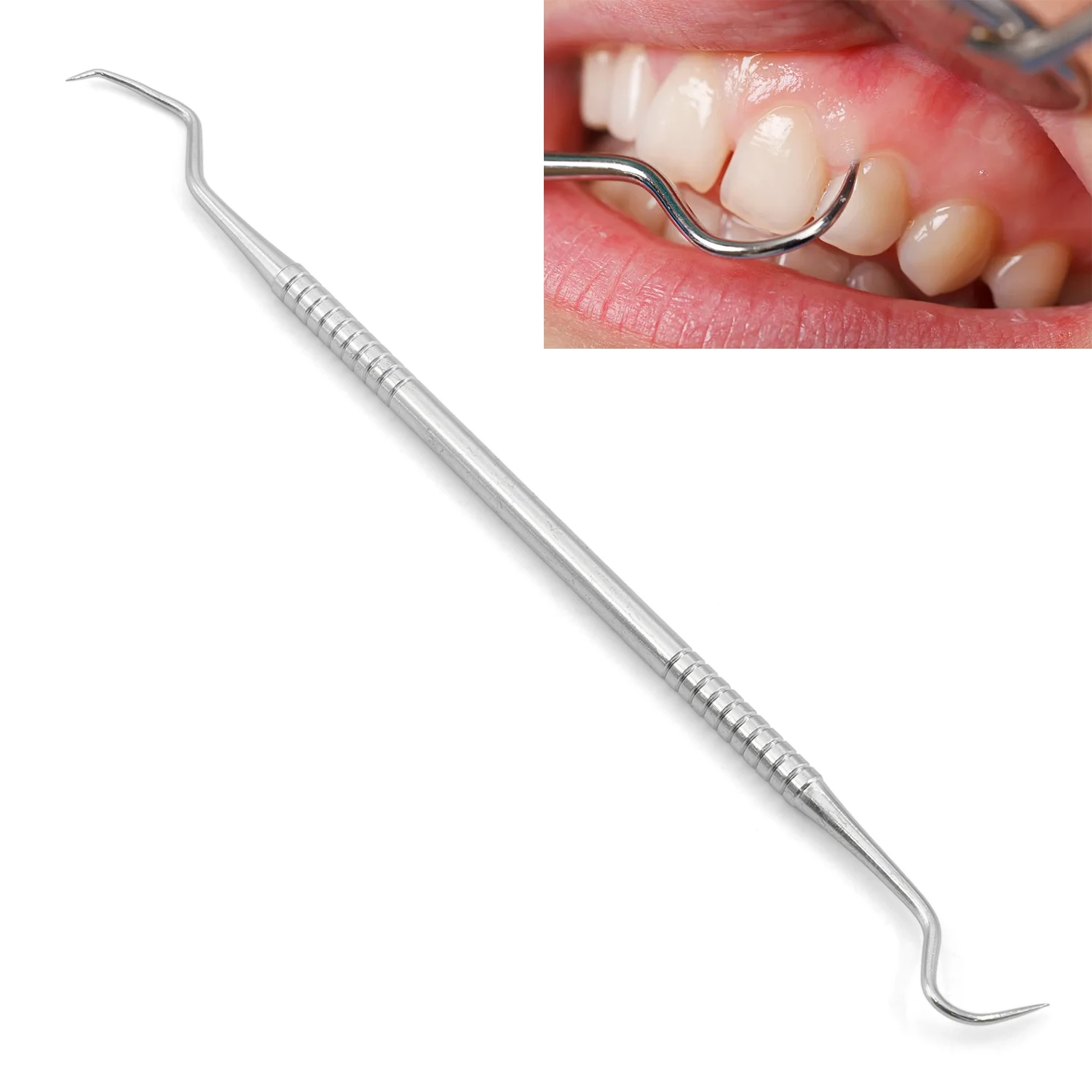 10pcs Stainless Steel Double Ends Dental Teeth Clean Hygiene Explorer Probe Hook Pick Dental Tartar Scraper Remover Tooth Care