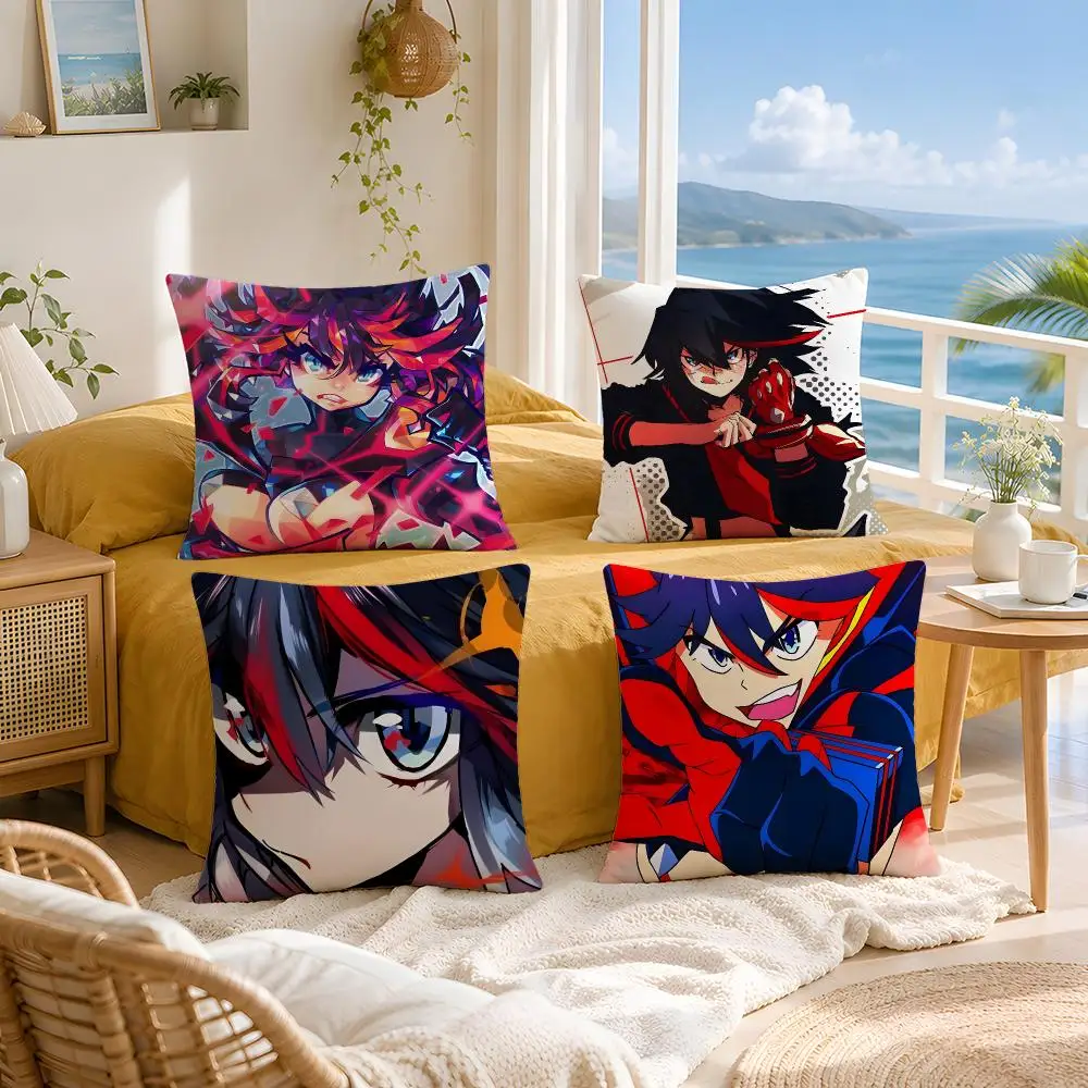 Anime KILL la KILL Cushion Cover Throw Pillow Short Plush Fresh Natural Cushion for Living Room Sofa Ornament Present Gift