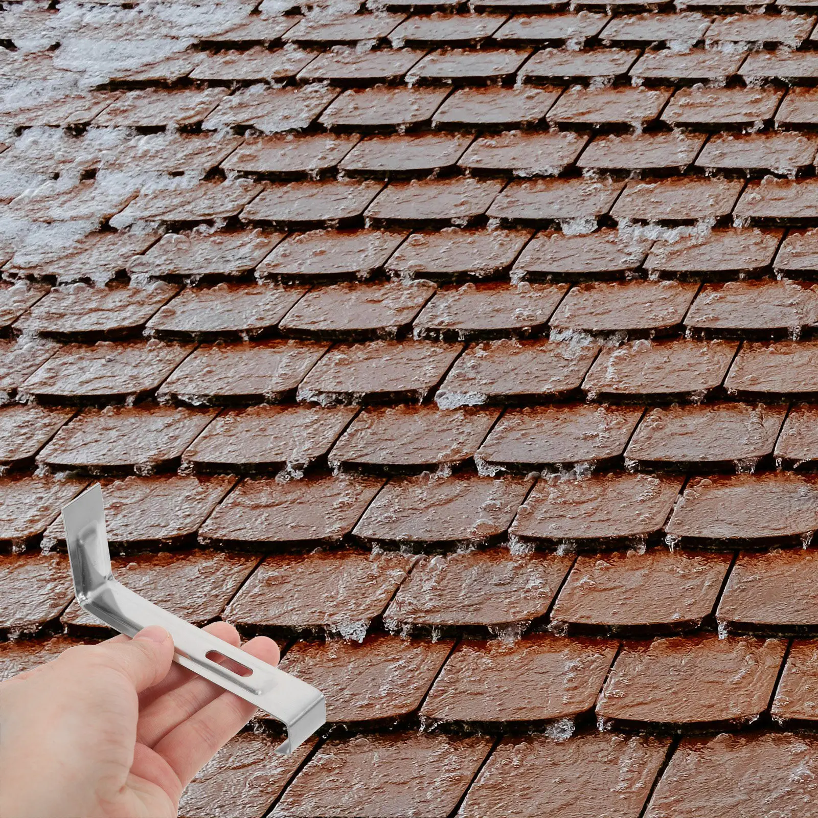 

10 шт. усиленных зажимов для кровли из нержавеющей стали, противоскользящие крючки для плитки, для зимней безопасности, предотвращения снегопадения, легкая установка, фиксаторы для кровли