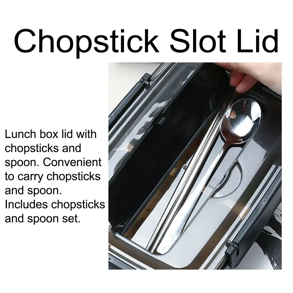 

Sealed Insulation Lunch Box Stainless Steel 3/4 Grids Food Storage Crisper Large Capacity Square Lunch Container Outdoor