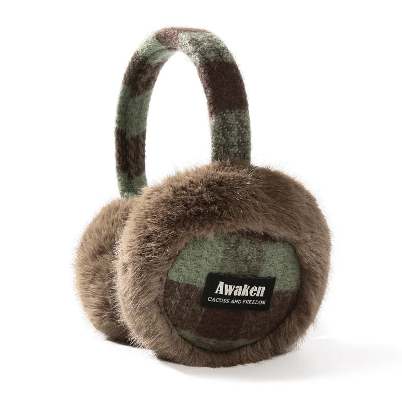 الشتاء الدافئة أضعاف الأذن إفشل منقوشة الفراء سميكة الأذن حماية غطاء للأذنين للنساء المألوف التزلج ركوب غطاء للأذنين سيدة