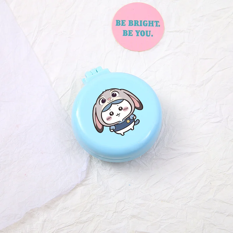 Chiikawas Mini Portable Mirror Folding Comb Women Portable Round Pocket Female Cute Cartoon Small Massage Hair Brush with Mirror view 5