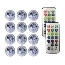 LED Car Interior Ambient Night Light Decoration Wireless Adhesive Bicycle Tail Light Auto Roof Vase Pool Atmosphere Lamp