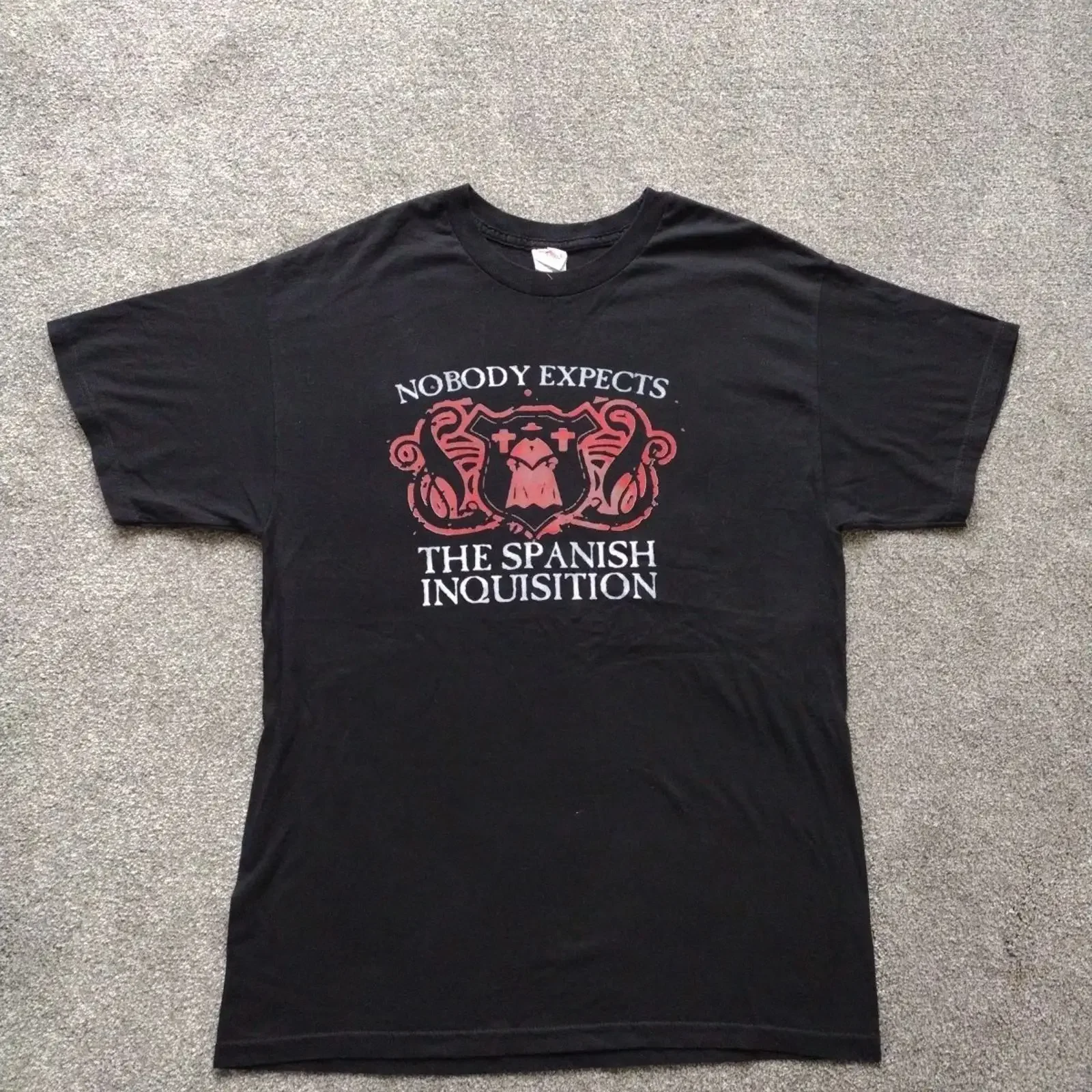 T-shirt MONTY PYTHON Nobody Expects the Spanish Inquisition, grande taille, en coton, style vintage, délavé, unisexe, élégant et doux