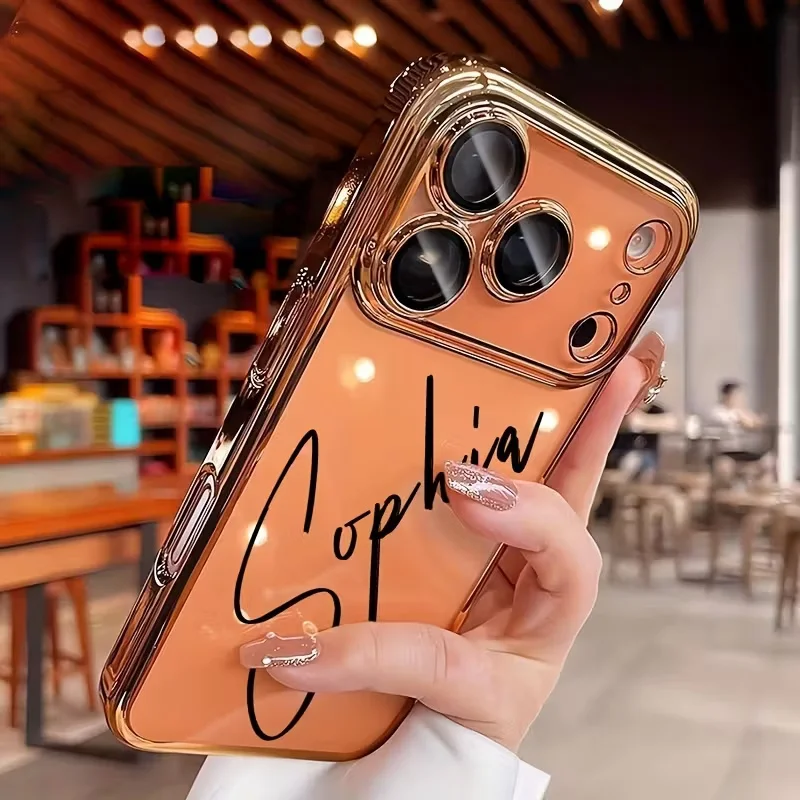 Personalisierte, individuelle Handyhülle mit Namen, transparente TPU-Hülle für iPhone 18 17 16 15 14 13 Pro Max Air, DIY-Geschenk – Detail 1