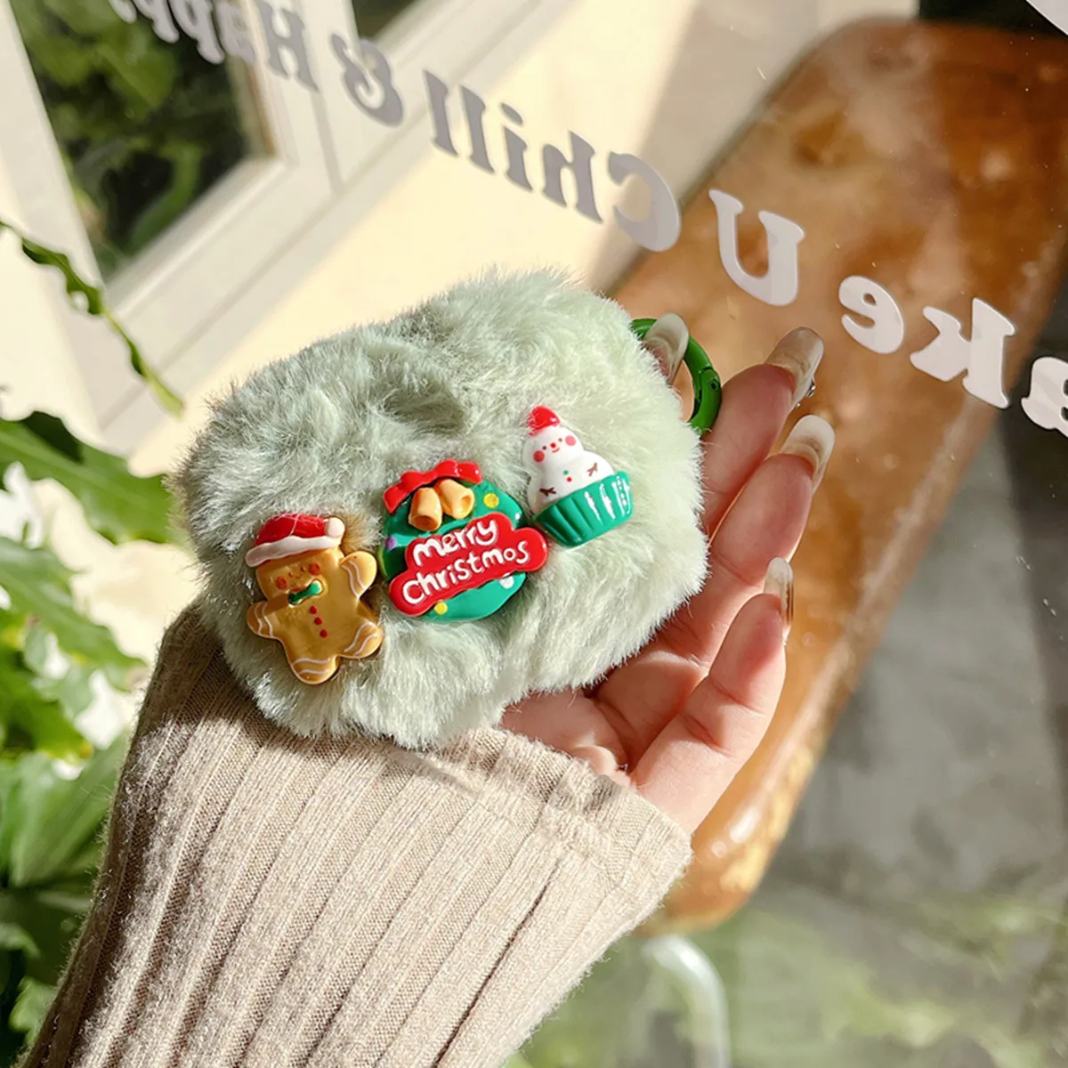 Cute Christmas Gingerbread Man snowman Plush Earphone Case For Airpods 1 2 3 Pro Soft Fur Headset Cover For Airpods pro2