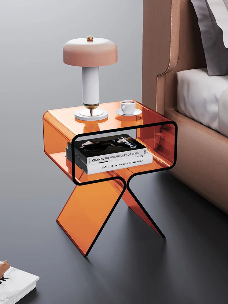 The product can be customized. Transparent bedside table, light luxury and simple modern internet celebrity, small bedside