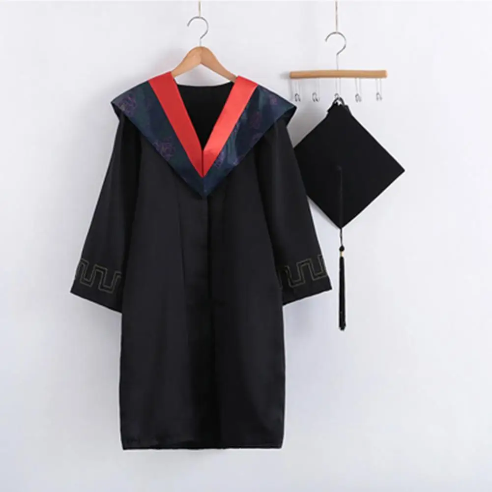 Unisex Graduation Bachelor Kostuum Trencher Cap Set School Universiteit Diploma-Uitreiking Baccalaureaat Jurk Afstudeeruniform