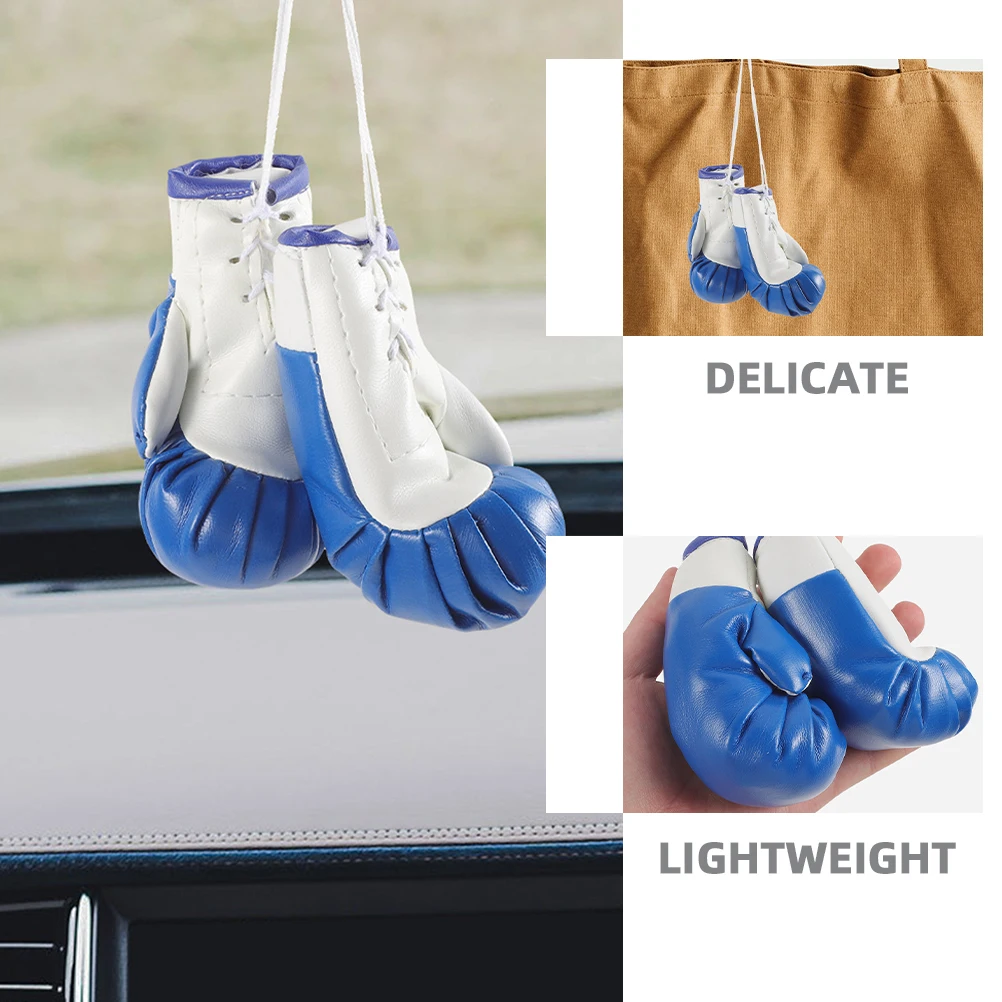 

Mini Boxing Gloves Pendant PVC Car Decor Ornaments Keychain Hanging Bag Accessories Christmas Gift Packaging