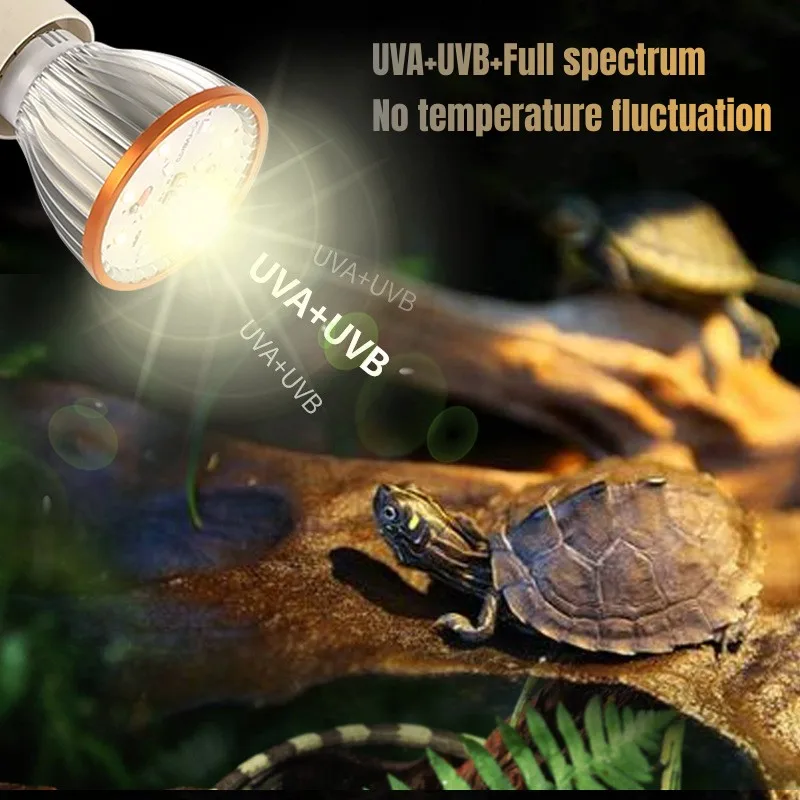 Spettro completo UVA UVB rettile lampadina LED lampada UV per tartaruga lucertola serpente riscaldatore lampadina terrario lampada animali domestici