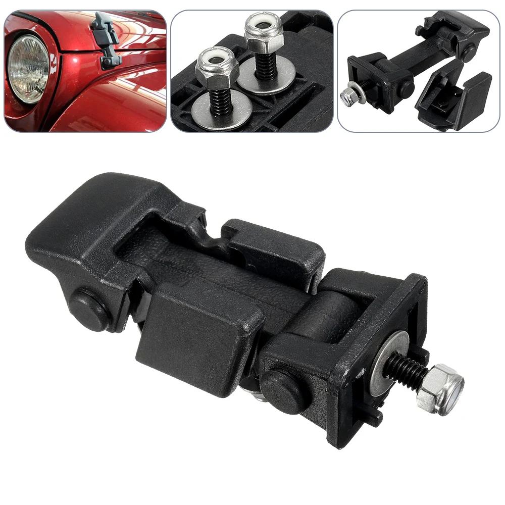1set Car Hood Lock Bracket Latches Engine  Latch Catch Cover 55395653AF For Jeep /Wrangler 2007-2016 Auto Accessories Black