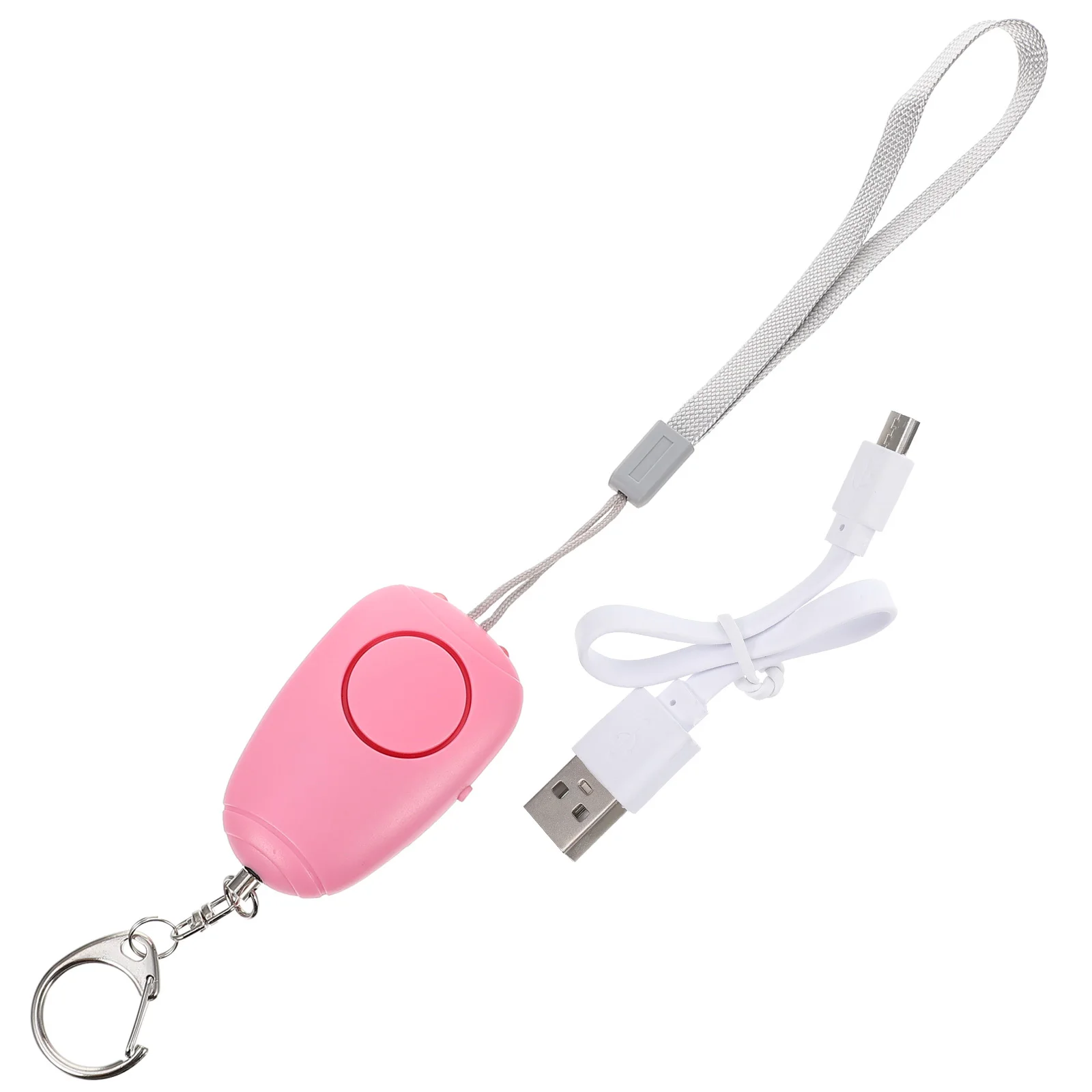 Alarm Keamanan Pribadi Perlindungan Ringkas Tarik Pin Suara Terus Menerus Lampu LED Lari Malam Hari Wanita Sirene Darurat