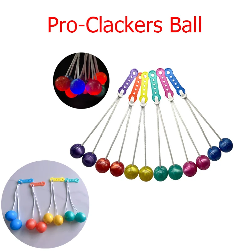 1pc Click Clack Clackers Balls On A String Shake Impact Ball Finger Toy Stress Pro-Clackers Ball Noise Maker Novelty Toy for Kid