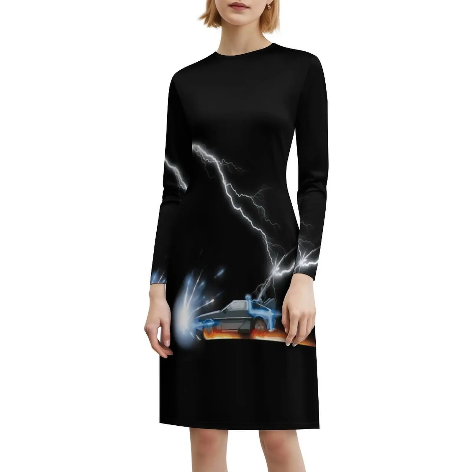 العودة إلى المستقبل-العودة إلى المستقبل فستان عطلة مثير للنساء فستان قصير لحفلات الشاطئ وأعياد الميلاد العودة إلى الوقت المستقبلي #6