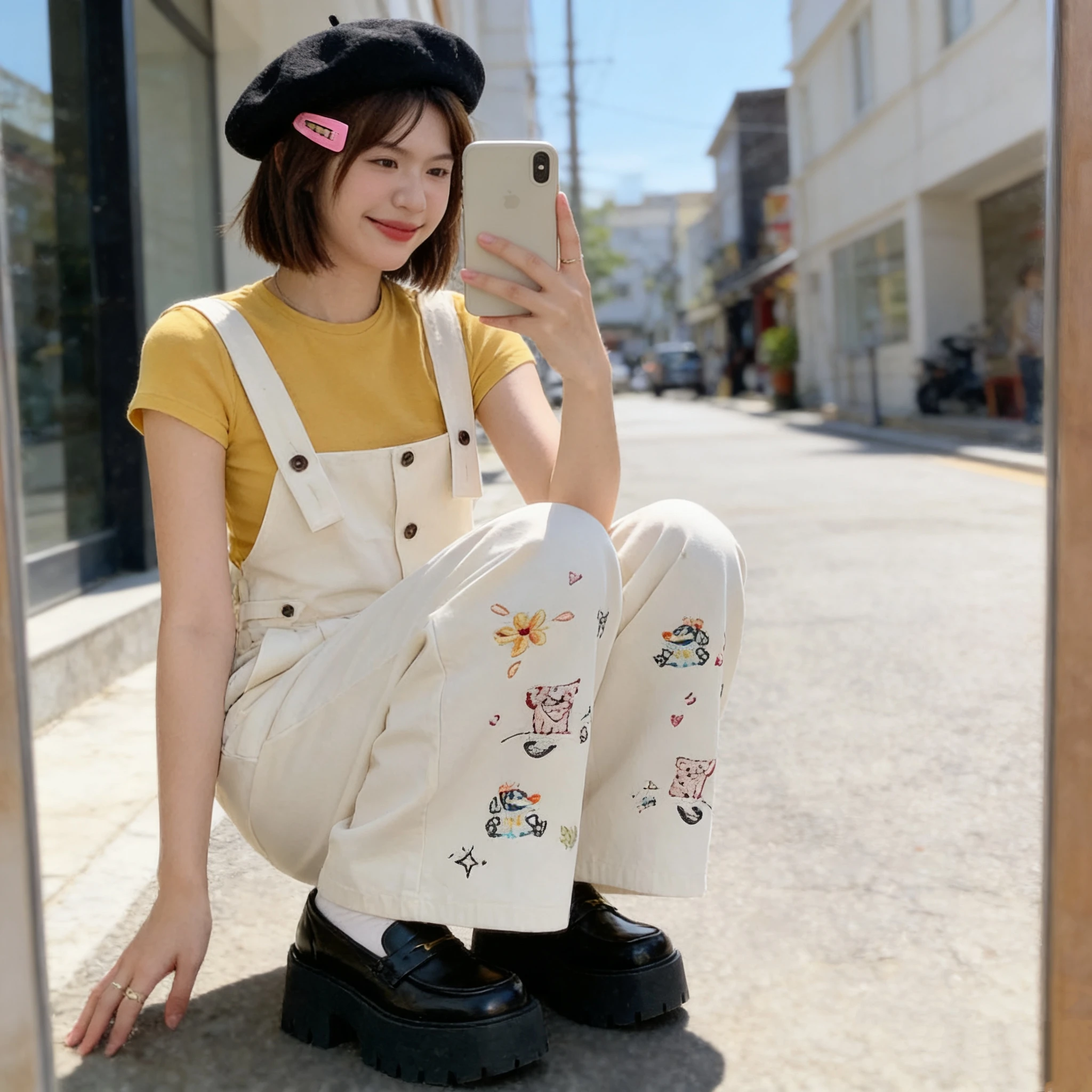 

High Waist Embroidered Workwear Overalls Women's Fashion Summer 2026 Korean Style Casual Loose Wide Leg Long Pants